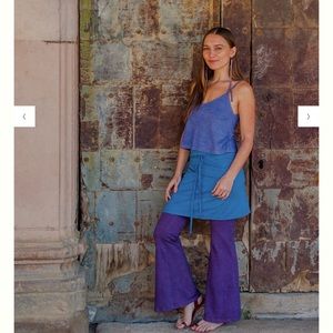 Bohemian Folk Wrap Skirt Moss size XS